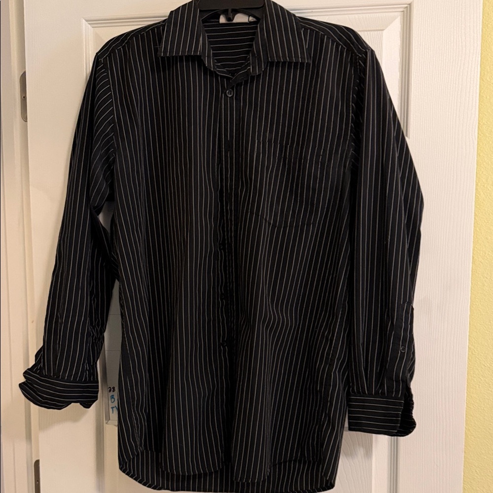 Classic Black Pinstripe Men's Shirt